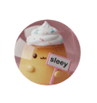 ホイップクリームプリンちゃん(丸型)（個別スタンプ：3）