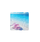 癒しの澄んだ海.シーグラス.瓶.Healing sea（個別スタンプ：4）