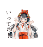 巫女さんのおみくじ★和風（個別スタンプ：40）
