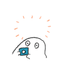 おいしいおばけ 旅行(文字無し)（個別スタンプ：4）