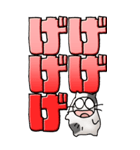 猫頭巾04（白黒）（個別スタンプ：39）