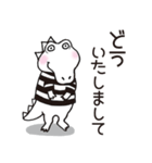 Kimiko Akamatsu 使いやすいモノクロワニ（個別スタンプ：11）