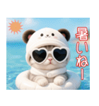 パンダ帽が可愛い猫 キュートな夏（個別スタンプ：17）