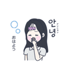 かわいい女の子。韓国語6（個別スタンプ：3）