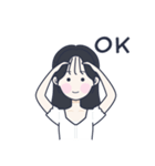 かわいい女の子。韓国語6（個別スタンプ：7）
