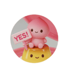 ももプリンちゃん(丸型)（個別スタンプ：1）
