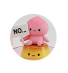 ももプリンちゃん(丸型)（個別スタンプ：3）