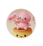 ももプリンちゃん(丸型)（個別スタンプ：5）