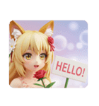 薔薇を持つちいみな（個別スタンプ：1）