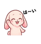 たれ耳ピンクうさぎ（個別スタンプ：3）