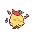 毎日使える♡動くチリ帽子をかぶったひよこ（個別スタンプ：12）