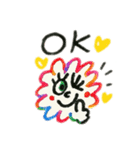 カラフルな花 日本語（個別スタンプ：9）