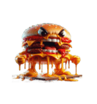 チーズバーガー不機嫌顔（個別スタンプ：1）