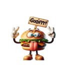 チーズバーガー不機嫌顔（個別スタンプ：7）