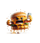 チーズバーガー不機嫌顔（個別スタンプ：8）