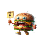 チーズバーガー不機嫌顔（個別スタンプ：9）