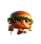 チーズバーガー不機嫌顔（個別スタンプ：17）