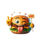 チーズバーガー不機嫌顔（個別スタンプ：19）