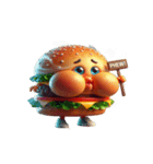チーズバーガー不機嫌顔（個別スタンプ：25）