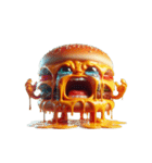 チーズバーガー不機嫌顔（個別スタンプ：30）