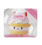 ジャンプしているケーキちゃん(四角型)（個別スタンプ：8）