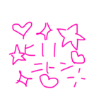 手書きぴんくスタンプ（個別スタンプ：24）