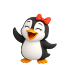 かわいいペンギンのリサ4\5（個別スタンプ：3）