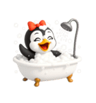 かわいいペンギンのリサ4\5（個別スタンプ：21）