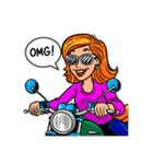 サングラス女子のバイクスタンプ！（個別スタンプ：1）