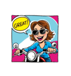 サングラス女子のバイクスタンプ！（個別スタンプ：4）
