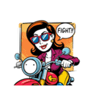 サングラス女子のバイクスタンプ！（個別スタンプ：5）