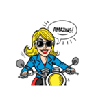 サングラス女子のバイクスタンプ！（個別スタンプ：8）