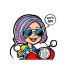 サングラス女子のバイクスタンプ！（個別スタンプ：14）