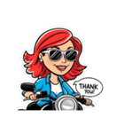 サングラス女子のバイクスタンプ！（個別スタンプ：35）