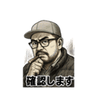キャップ髭オジ【劇画風バージョン】（個別スタンプ：25）