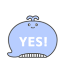 NEWくじらくん吹き出し白文字家族用002（個別スタンプ：3）