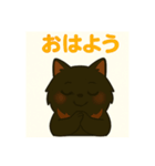✴︎長毛黒猫の日常用語スタンプ✴︎（個別スタンプ：4）