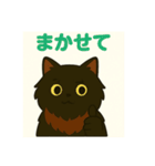 ✴︎長毛黒猫の日常用語スタンプ✴︎（個別スタンプ：16）