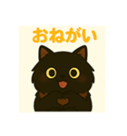 ✴︎長毛黒猫の日常用語スタンプ✴︎（個別スタンプ：20）