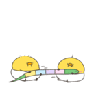 へんてこなべびぴよ双子（個別スタンプ：1）