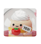 トマトホイップクリームケーキちゃん(四角)（個別スタンプ：1）
