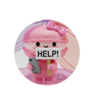 スマホを使っているマカロンちゃん(丸型)（個別スタンプ：8）