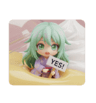 プリンに入ったみなみちゃん(四角型)（個別スタンプ：1）