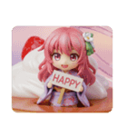 プリンに入ったみなみちゃん(四角型)（個別スタンプ：4）