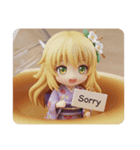 プリンに入ったみなみちゃん(四角型)（個別スタンプ：5）