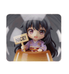 プリンに入ったみなみちゃん(四角型)（個別スタンプ：6）