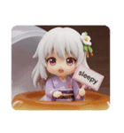 プリンに入ったみなみちゃん(四角型)（個別スタンプ：7）