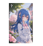 青髪姫カットの悲しげな眼差し（個別スタンプ：30）