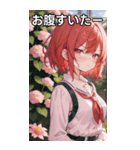 赤髪ショートの拗ねた表情（個別スタンプ：28）