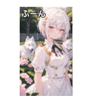 白髪ウルフカットの自信に満ちた微笑（個別スタンプ：9）